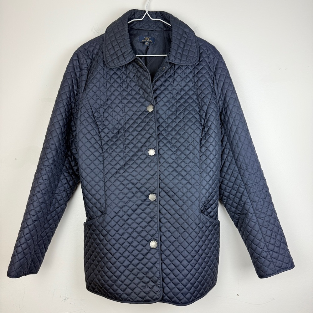 Brooks Brothers 346 Quilted Jacket Women’s Medium Navy Blue Lightweight Coat